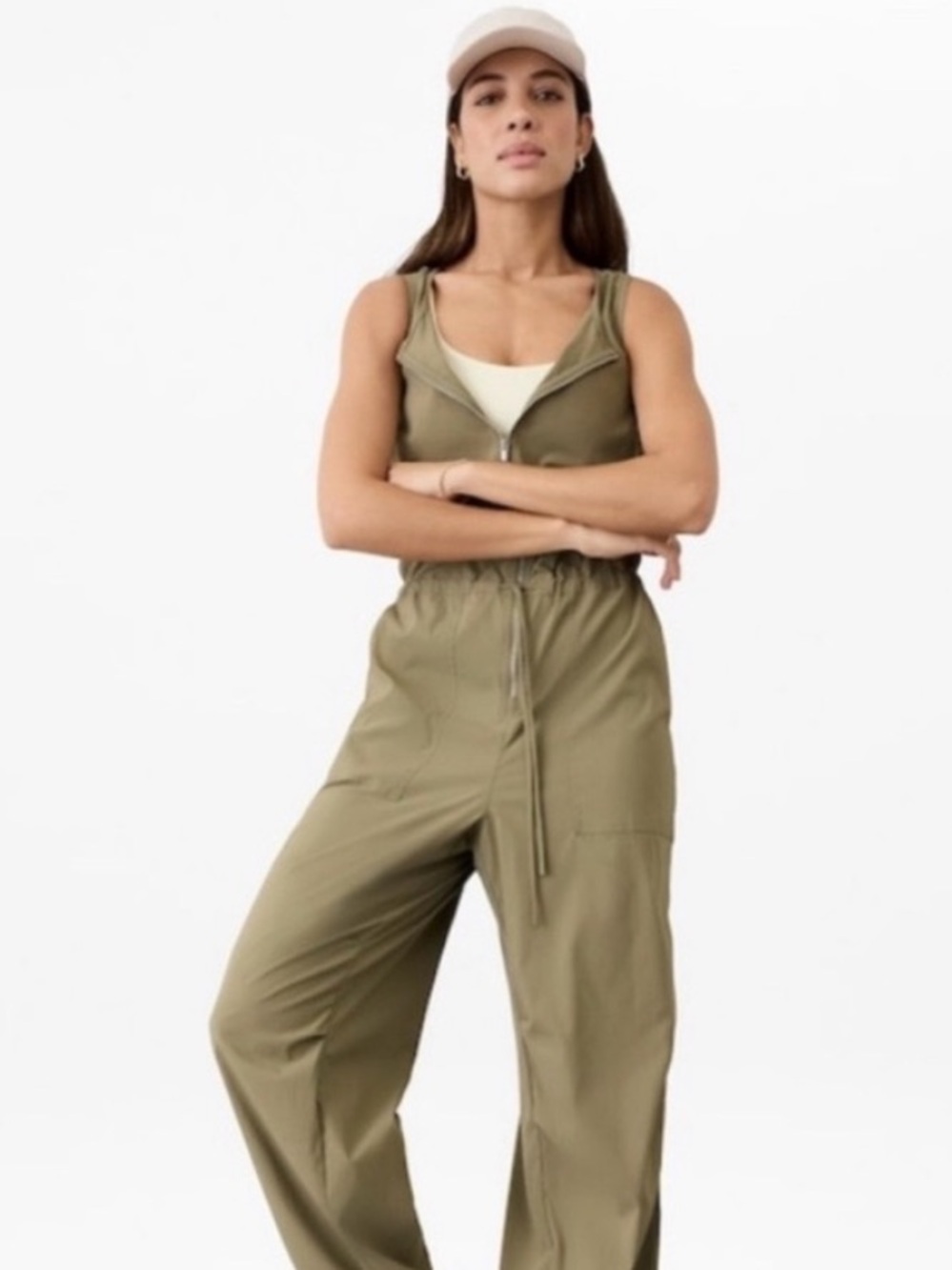 Athleta flex jumpsuit olive sz M